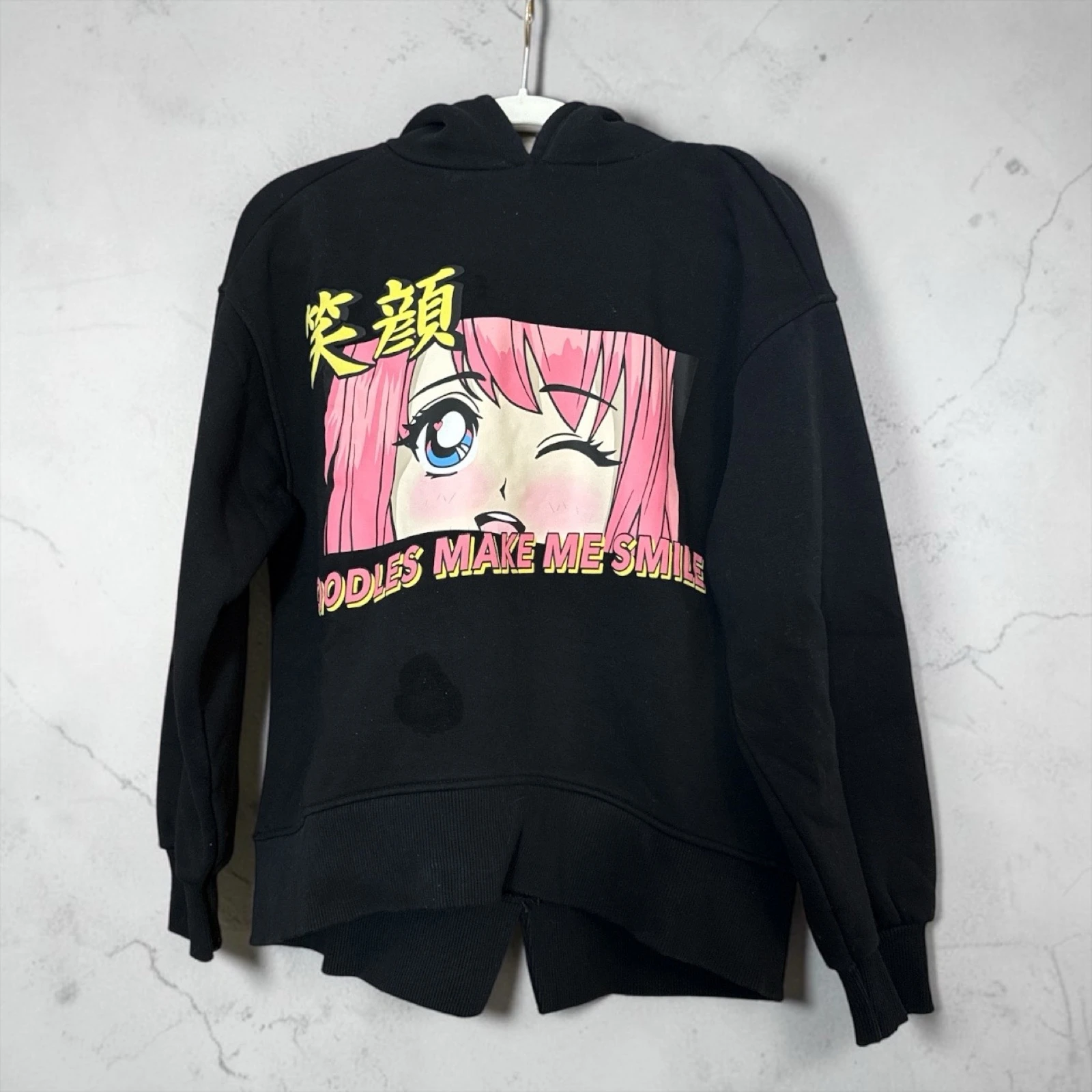 Zara Kids Sudadera negra anime manga con capucha 11-12 años 152 cm